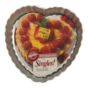 Wilton Mini Heart Tart Singles Pan 2-Piece with Insert Vintage Cake Mold